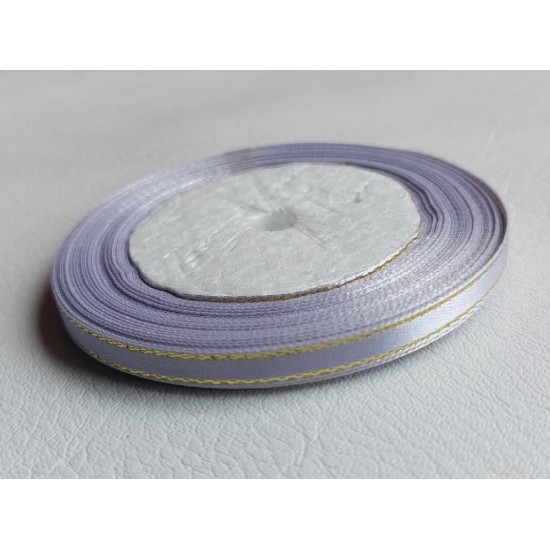 Лента атласная с люрексом 0,6 см*25 ярдов цв. светло-фиолетовый, цена за катушку